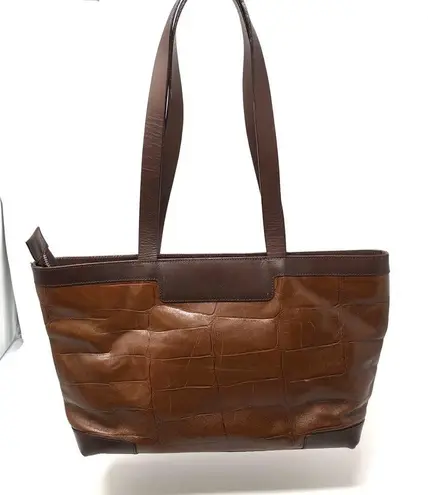 FALOR Brown leather tote purse, made in Italy