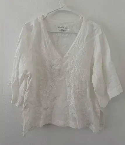 Karyn Seo Roxy Tonal Floral Embroidered V