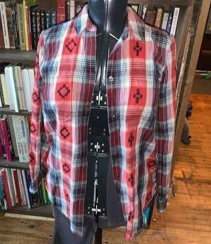 Ariat  western red plaid S western button down shirt