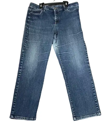 Bandolino Mandie Blue Jeans Womens 16S Embroidered Faded Casual Denim Classic