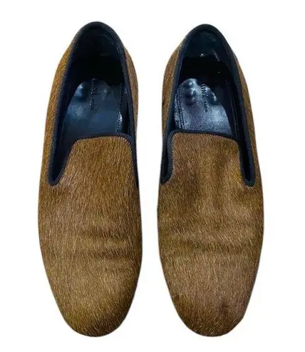 CELINE ponyhair loafers in brown. Made in Italy.