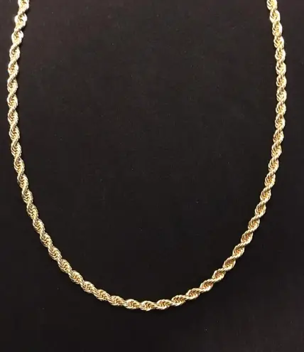 Gold Chain Rope Chain 24in 6mm And Icy Hamsa Pendant Set