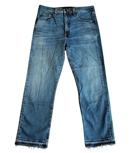 Veronica Beard Size 30 Ines Girlfriend Jeans Cropped Pipeline Wash Fray Hem