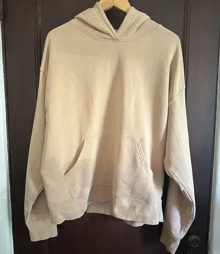 We Wore What | Tan French Terry Oversized Hoodie | Size Extra Large