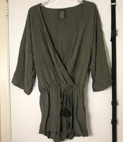 Vince Camuto  Swim cover up olive green romper