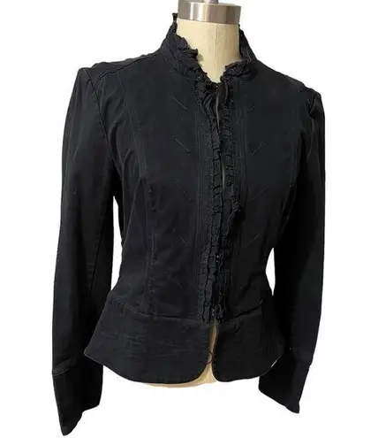 Apt. 9  Stretch Black Denim Hook Closure Jacket Size Medium