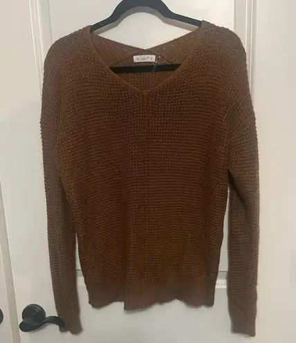 Magnolia Oversized Knit Sweater Size Medium Brown