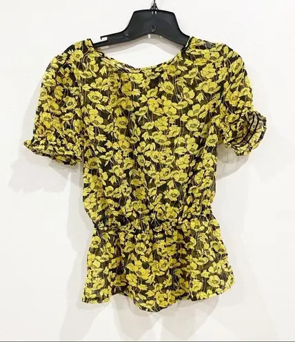 Who What Wear Sale 3/$20 |  Yellow and Black Floral Blouse