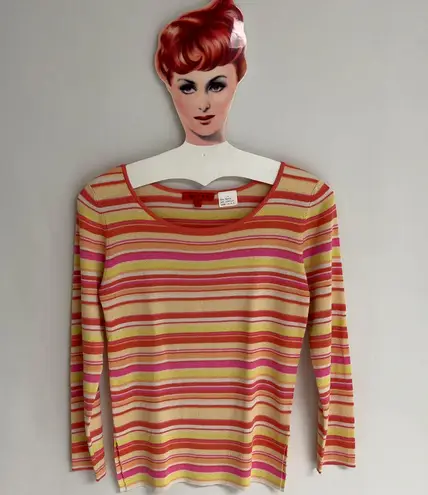 Burns Multi Color Stripes Knit Sweater NWOT