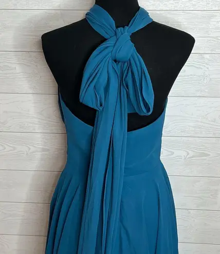 Unbranded teal halter high low bridesmaid/formal dress Size 5 Blue