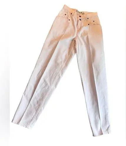 VTG 80’s Zena High Waisted 100% Cotton Jeans Sz 8 Pastel Light Pink Taper Leg