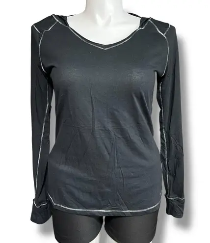 Calvin Klein Performance Womens Athletic T Shirt Top Long Sleeve Hooded Black XL