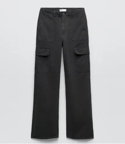 ZARA High Rise Straight Leg Cargo Pants