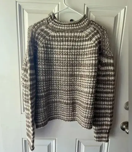 Rails Echo Chunky Roll Neck Pullover Sweater in Brown Striped Womens Size XS - Image 9