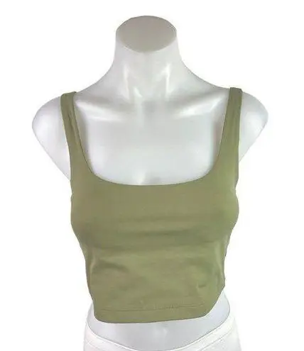 All Access Women's Green Sleeveless Square Neck Cami Sports Bra Crop Tank Top S
