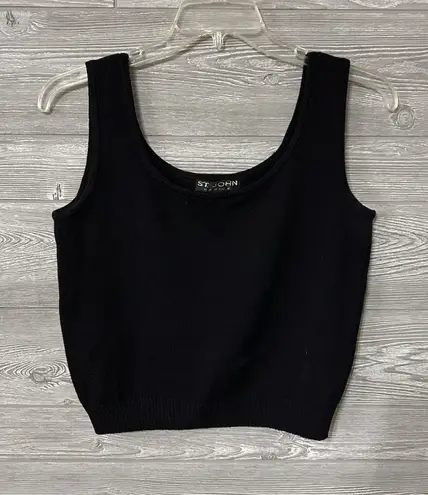 St. John Basics Black Knit Sweater Top Tank Size Medium M