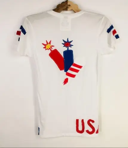 Fourth Of July T shirt Appliqué Red White Blue Small