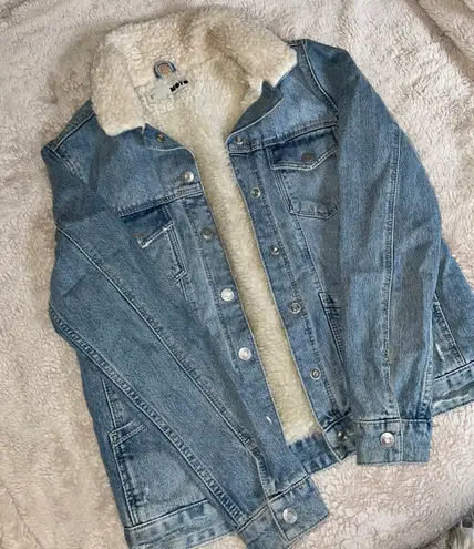 Topshop Sherpa Denim Jacket