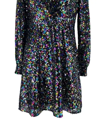 Hutch Demi Confetti Mini Dress in Rainbow Sequins Multi Color Size 2
