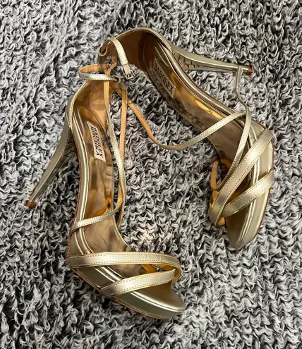Badgley Mischka Gold Strappy Heels