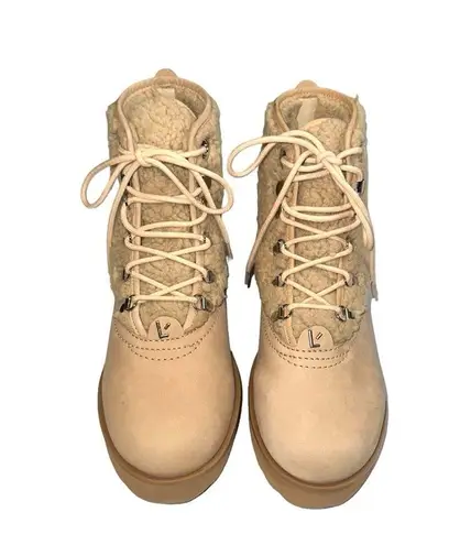 NIB Larroude Vail Nubuck Leather Boot in Sand And Cream 7 Size undefined