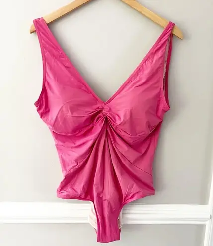 Sundance Pink One Piece Twist Front Barbiecore Bathing Swim Suit Size Size L