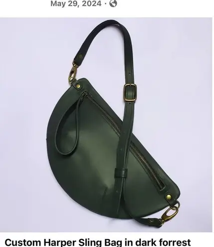 Rare Angela Valentine Green Leather Harper Half
