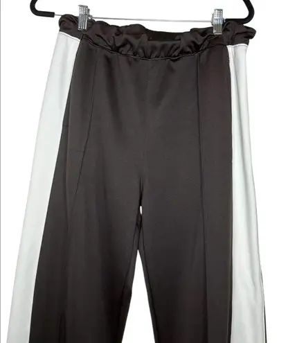 THE GREAT. Dark brown and White Track Pants size 3 (L) Black