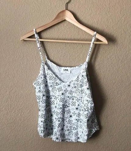 LNA NWT swing printed Cami top grey bandana