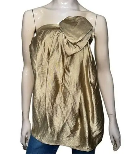 3.1 Phillip Lim Vintage Women’s Size 2 Gold Strapless Gathered Flower Side Top