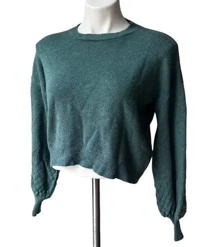 Dreamers by Debut Crewneck Cropped Green Sweater, Sz XS
