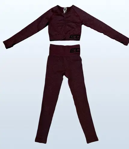 ECHT NWOT Arise Comfort Leggings and Arise Scrunch Top Set in Berry, XS