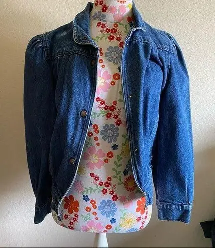 Puff Sleeve Denim Jacket Size M