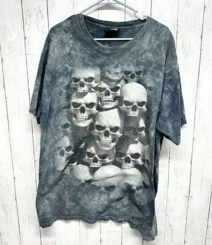 Vintage 2005 Skullbone Unisex 2XL 3D Skull Stacked Tie Dye Blue Y2K Men’s Size XXL