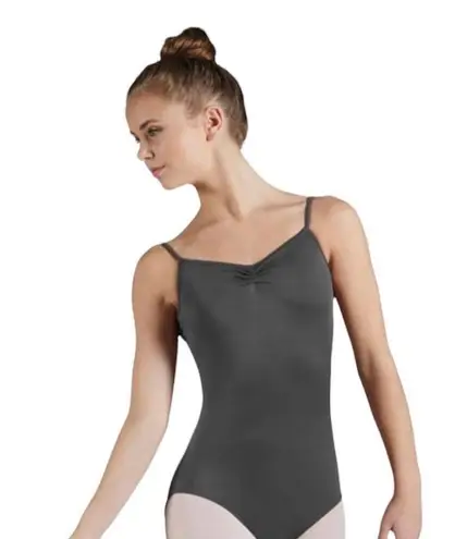 Black Leotard Bodysuit Pinch Front Scoop Back M Dance Size M