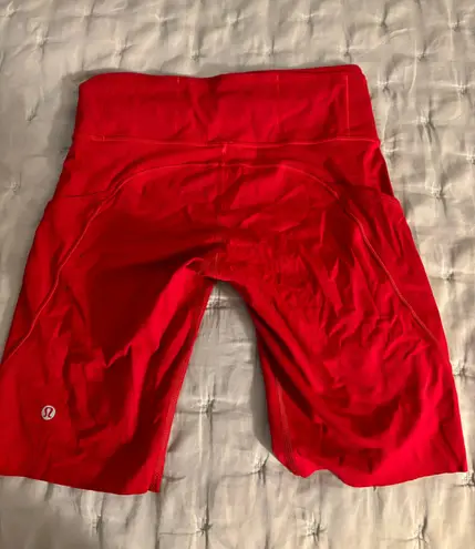 Lululemon Red biker shorts