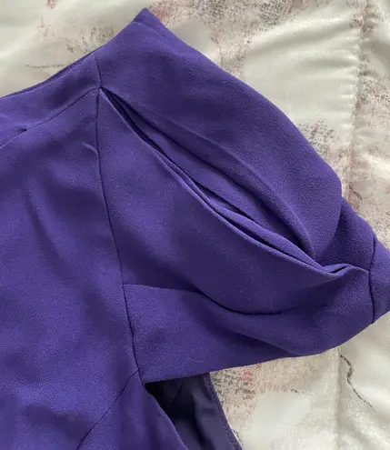 Emporio Armani Purple Acetate Button Cuffs Cap Sleeves Jumpsuit, size 4