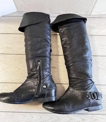 Geox Women's breathable low-heel knee High black boot size 37