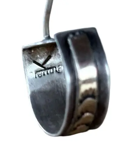 12k Gold Filled Half Hoop Etched Sunbeam Earrings Silver