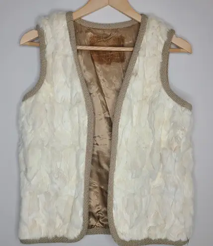 Vintage Rabbit Fur Vest Tan Size undefined