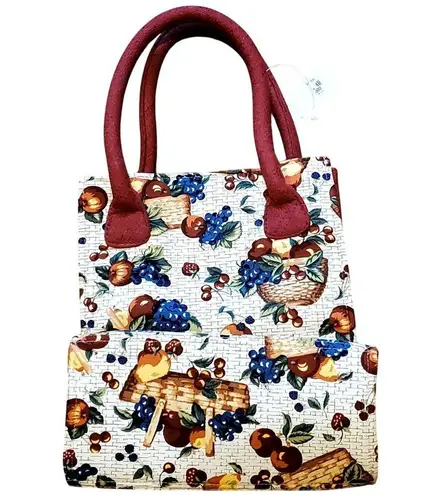 New Longaberger Homestead Collection Fruit Handbag Purse Tote Bag Small