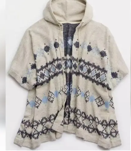 Rare & sold out aerie fairisle hooded poncho Gray Size undefined