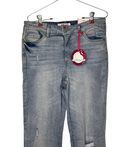 Dollhouse Women's Jeans High Rise Flare Distressed Light Wash Denim Sz. 30 NWT