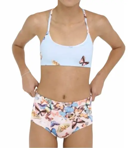 new Submarine ❤︎ Highs + Lows Print Bikini Set ❤︎ Cherry Blossom on Baby Blue Size XS