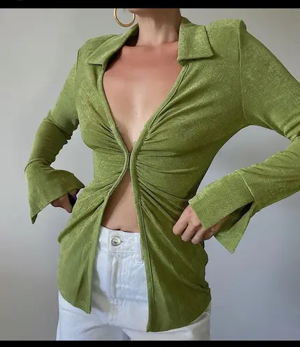 Et Clet Slinky Split Hem Collar Top