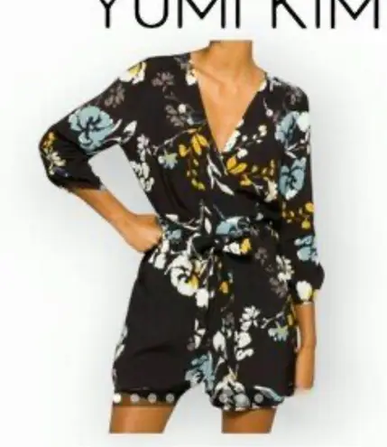 Yumi Kim Liz Floral Romper in Love Triangle Black Small