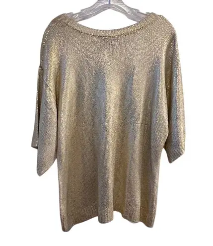 Ivanka Trump Women's Gold Shimmer Pullover Sweater XL