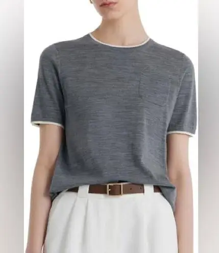 Goelia 100% pure merino wool short sleeve top gray size 8 / 10