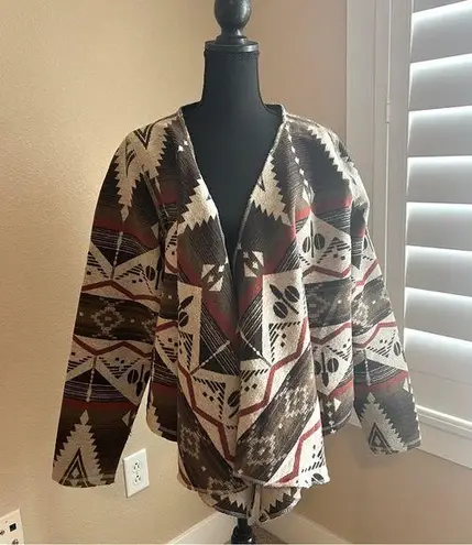 Shyanne Open Drape Blanket Jacket Size XL Cowboy Rodeo Horse Wool Cardig…