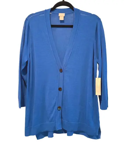 Chico's  Cobalt Blue Cardigan Sweater 3/4 Sleeve Button Front Womens Size 12 (2) - Image 1